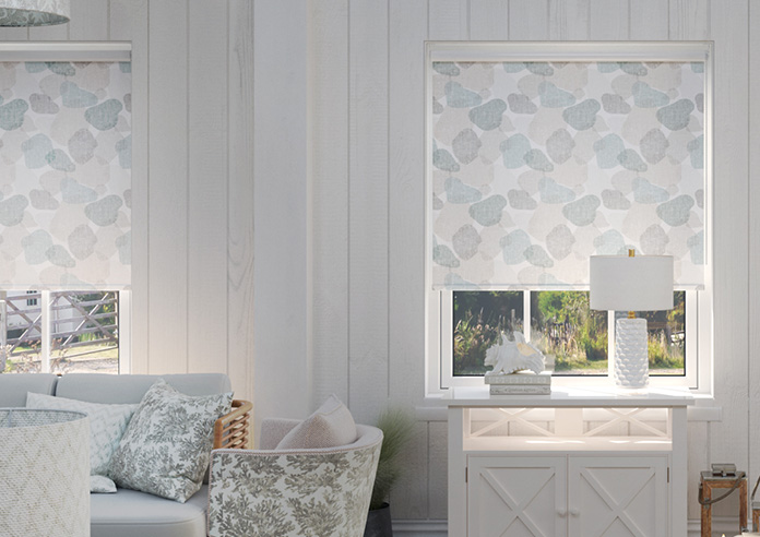 Linen Patch, Teal - Twist&Fit Roller Blind - Image 3